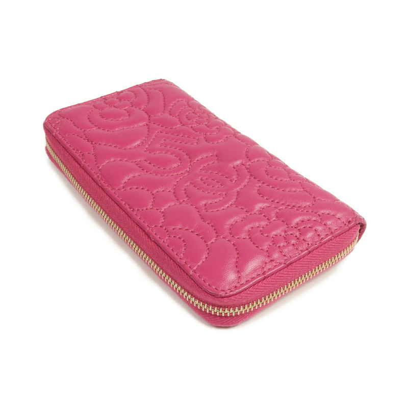 CHANEL 羊皮皮革Zip Wallet金扣錢包-4