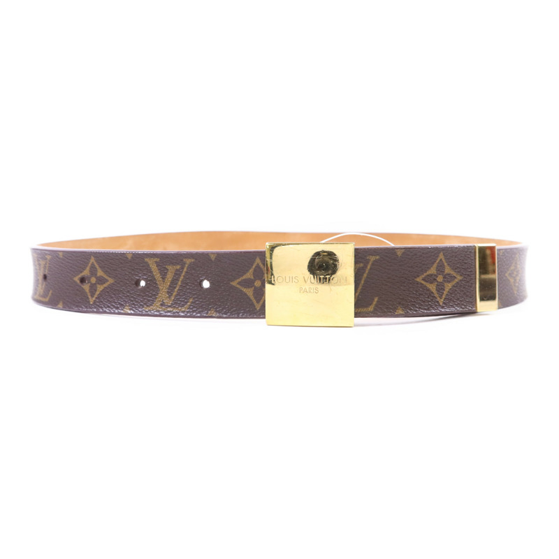 LOUIS VUITTON Monogram Belt金扣皮帶-2
