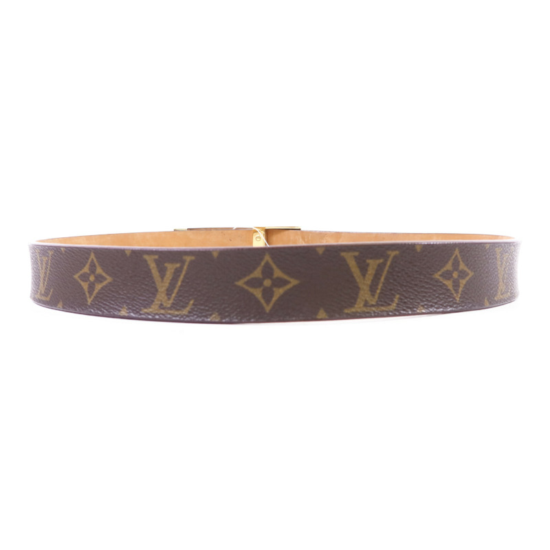 LOUIS VUITTON Monogram Belt金扣皮帶-4
