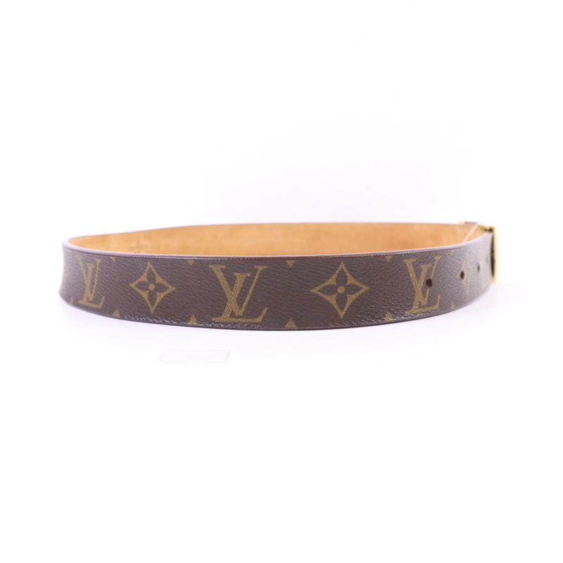 LOUIS VUITTON Monogram Belt金扣皮帶-5