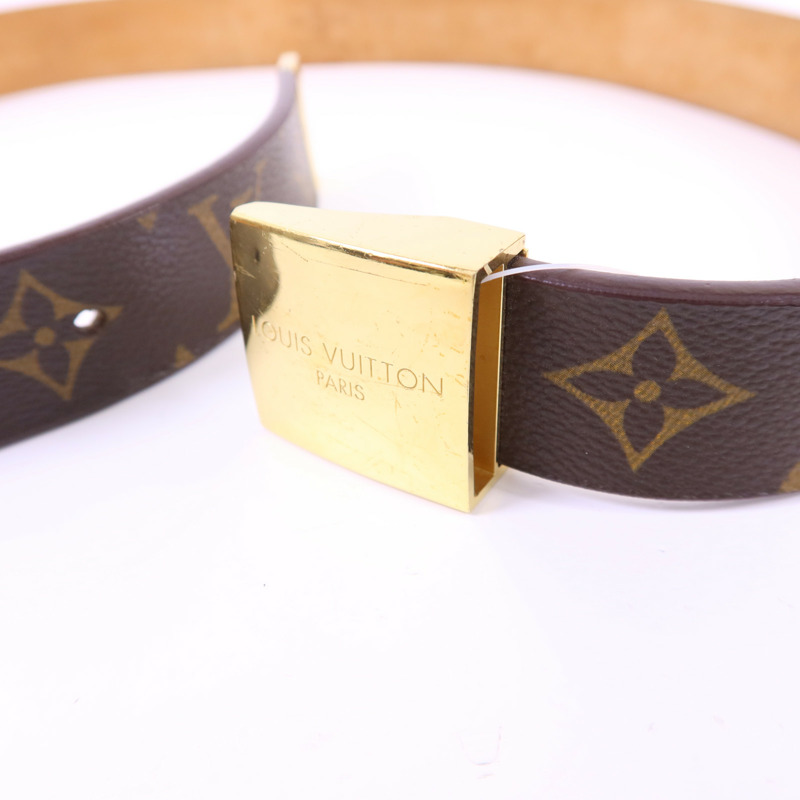 LOUIS VUITTON Monogram Belt金扣皮帶-6