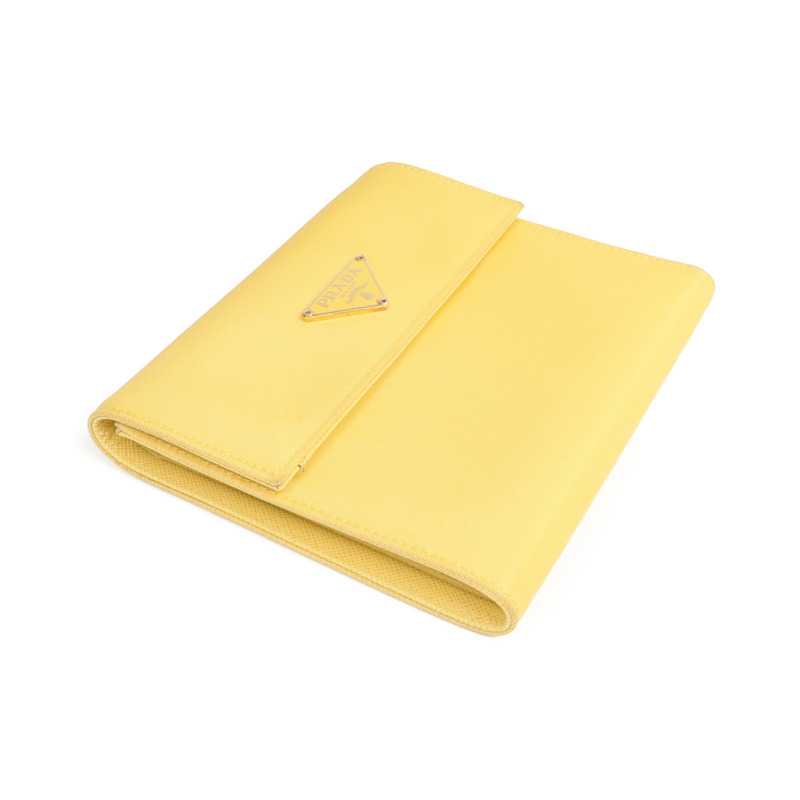 PRADA 尼龍/牛皮皮革Wallet金扣錢包-3