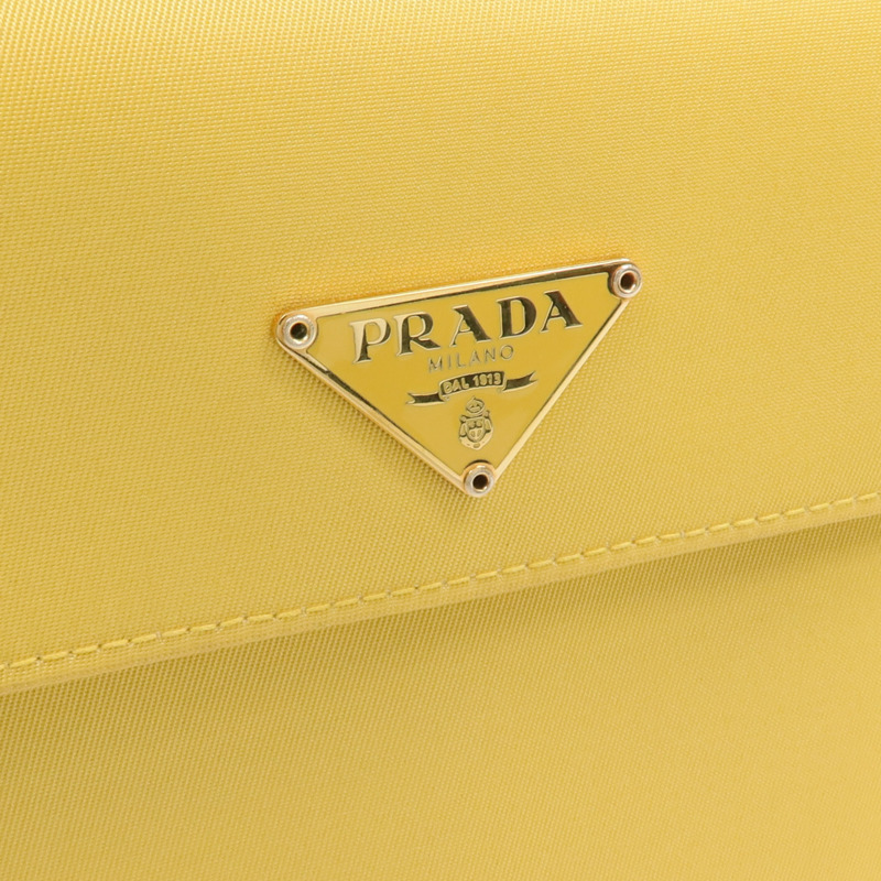 PRADA 尼龍/牛皮皮革Wallet金扣錢包-10