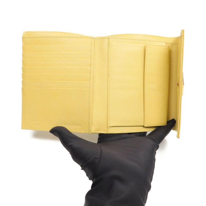 PRADA 尼龍/牛皮皮革Wallet金扣錢包-11