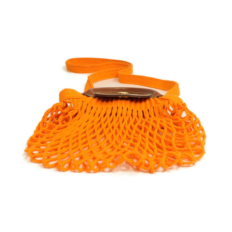 Longchamp 棉質/牛皮皮革Le Pliage Mesh Bag XS金扣手挽肩背兩用袋-3