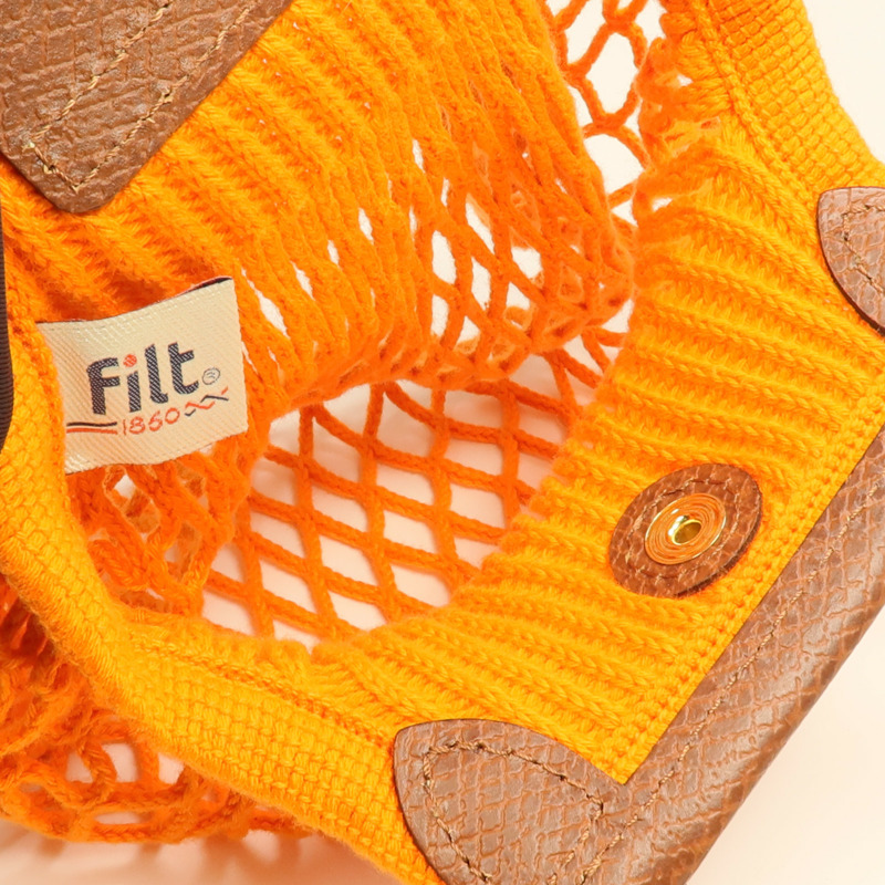 Longchamp 棉質/牛皮皮革Le Pliage Mesh Bag XS金扣手挽肩背兩用袋-11