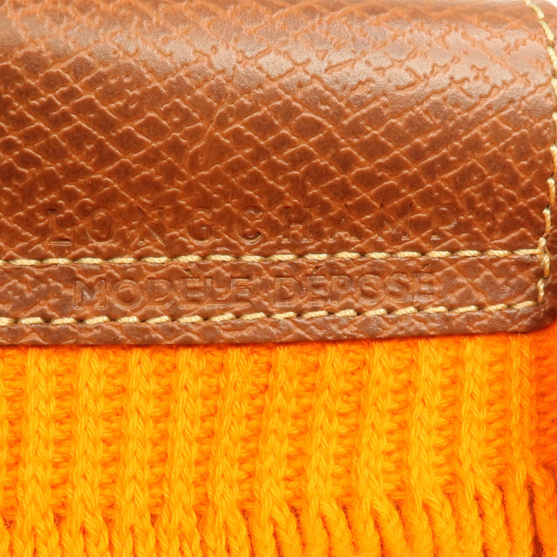 Longchamp 棉質/牛皮皮革Le Pliage Mesh Bag XS金扣手挽肩背兩用袋-14