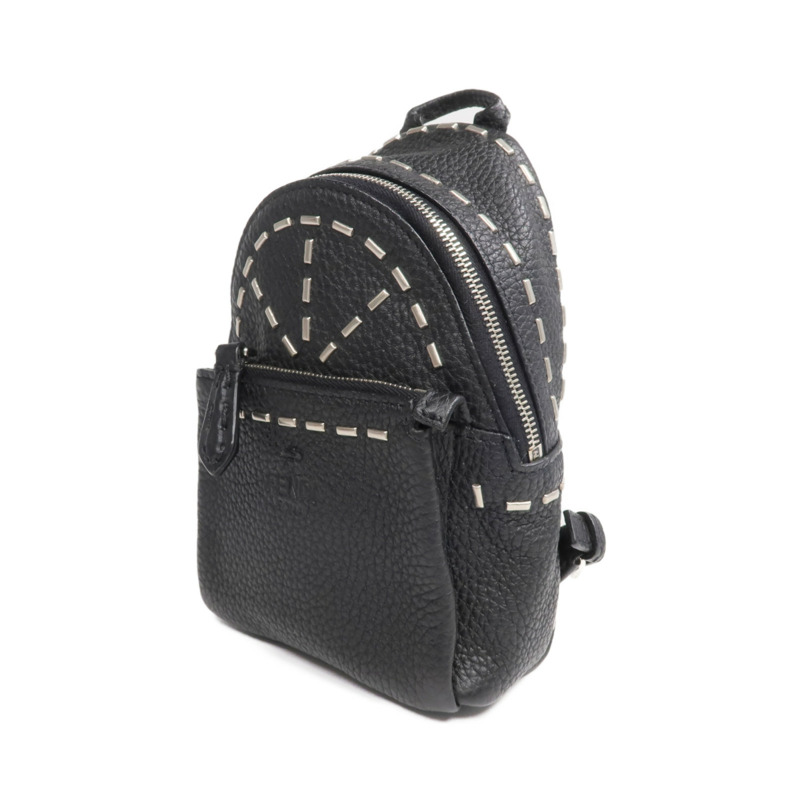 FENDI 牛皮皮革Roman Selleria Backpack Charm/Key Ring銀扣掛飾/鎖匙扣-2