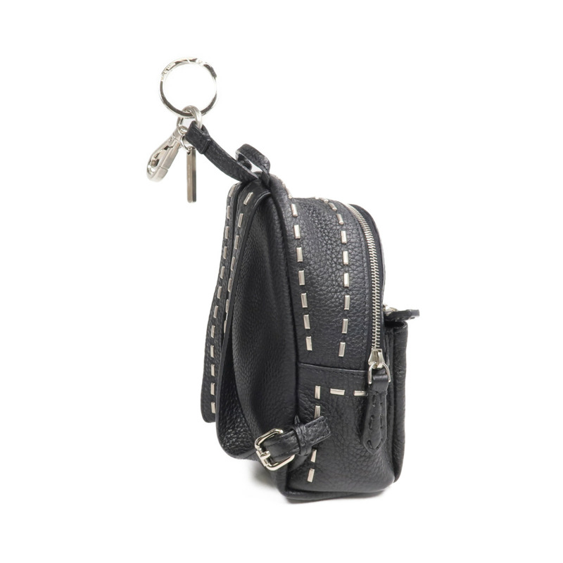 FENDI 牛皮皮革Roman Selleria Backpack Charm/Key Ring銀扣掛飾/鎖匙扣-5