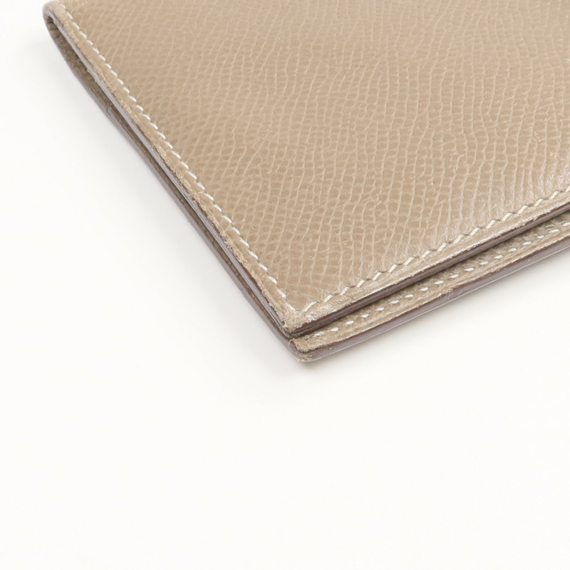 HERMES Epsom皮革Bearn Long Wallet銀扣長錢包Etoupe-7