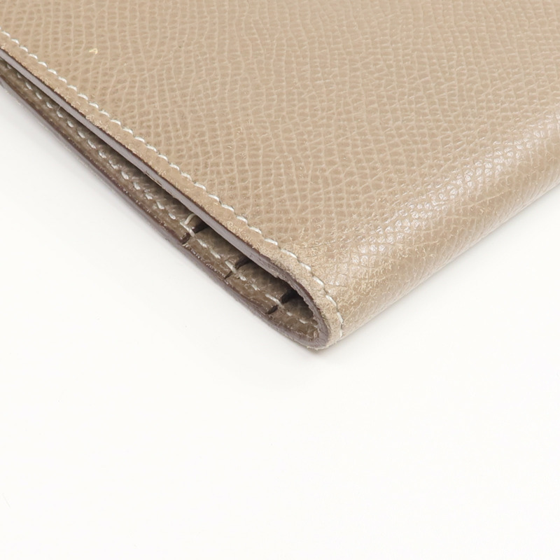 HERMES Epsom皮革Bearn Long Wallet銀扣長錢包Etoupe-8