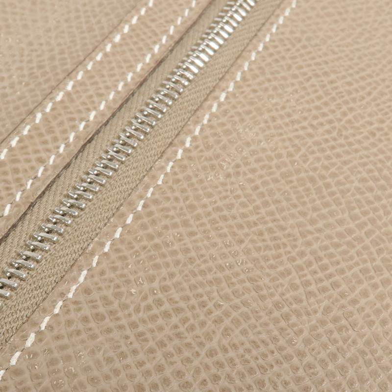 HERMES Epsom皮革Bearn Long Wallet銀扣長錢包Etoupe-16