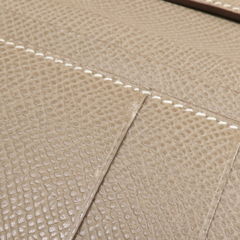HERMES Epsom皮革Bearn Long Wallet銀扣長錢包Etoupe-20