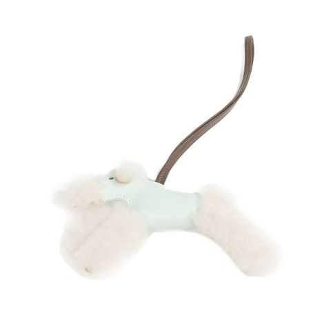 HERMES Milo皮革/羊毛Budy Charm掛飾Vert Peppermint/Chocolat