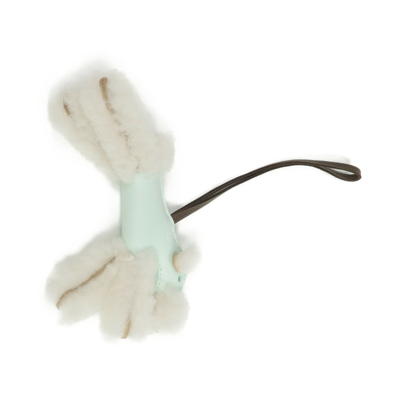 HERMES Milo皮革/羊毛Budy Charm掛飾Vert Peppermint/Chocolat-1