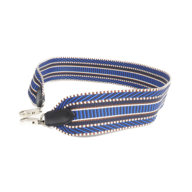HERMES 帆布Shoulder Strap銀扣肩帶-1