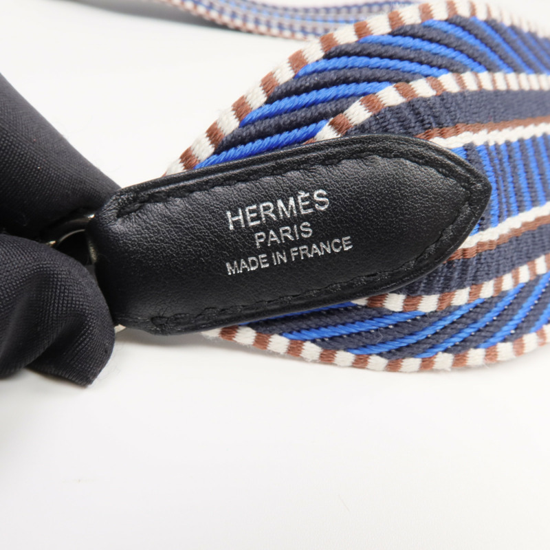 HERMES 帆布Shoulder Strap銀扣肩帶-5