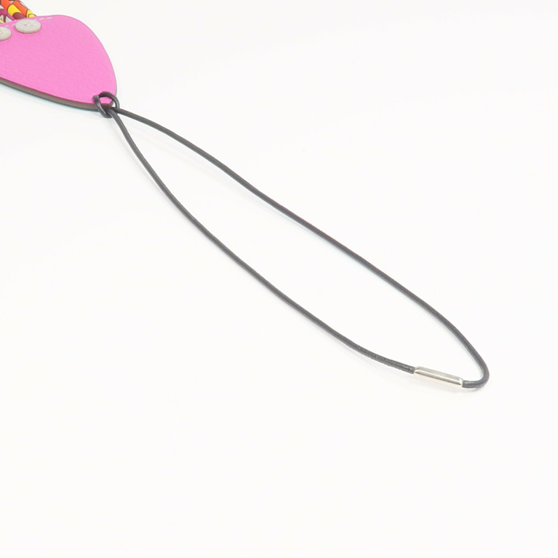 HERMES Clemence/Chevre皮革/絲質H Squid Charm掛飾-5