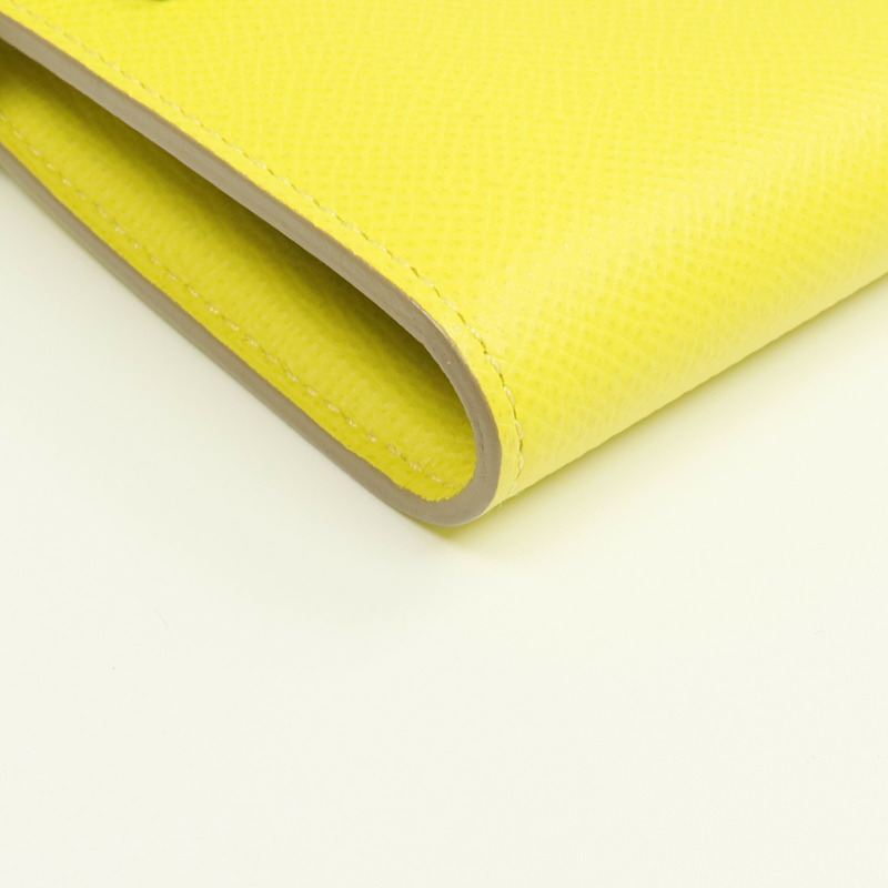 HERMES Epsom皮革Kelly Wallet銀扣長錢包Jaune de Naples-7