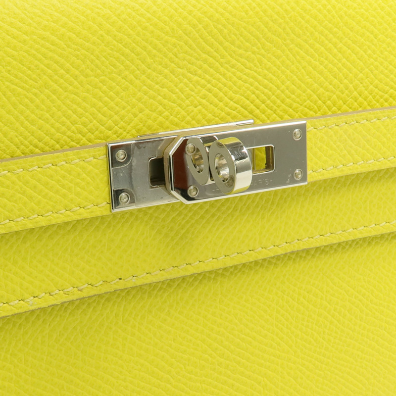 HERMES Epsom皮革Kelly Wallet銀扣長錢包Jaune de Naples-10
