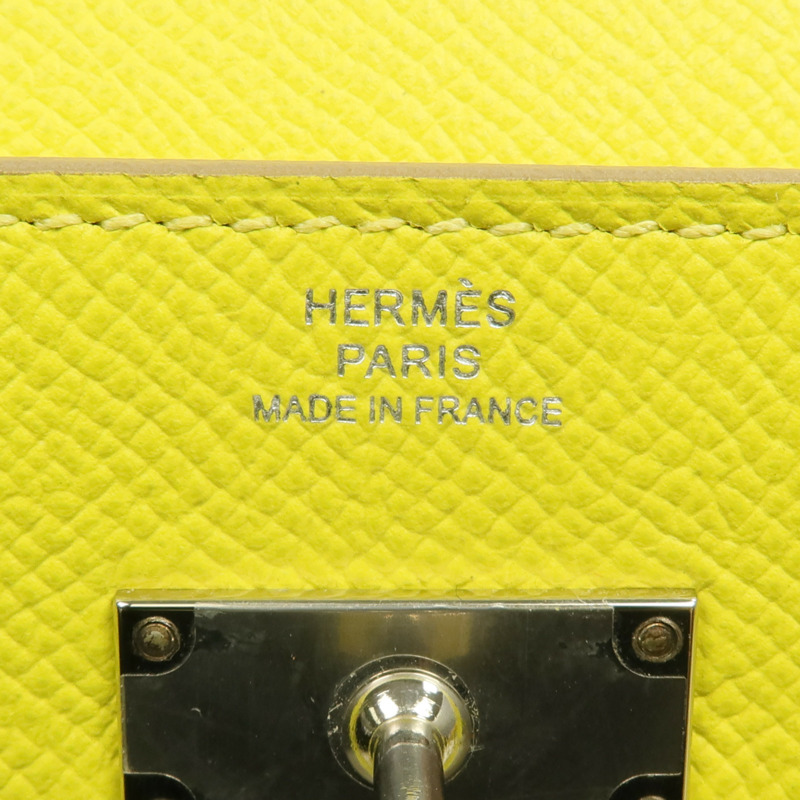 HERMES Epsom皮革Kelly Wallet銀扣長錢包Jaune de Naples-12