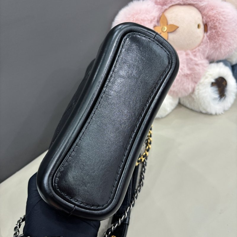 香奈兒/Chanel 黑金小號流浪包 菱格紋鏈條包-8