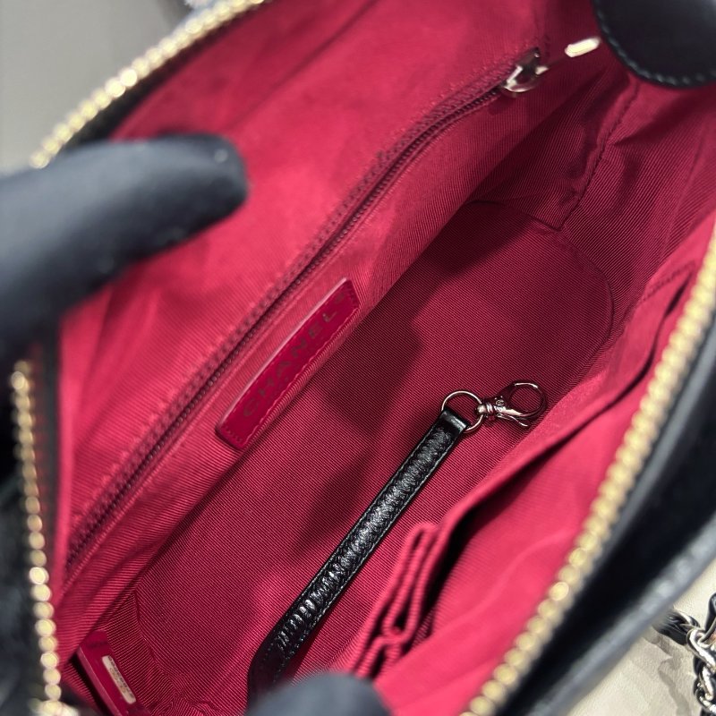 香奈兒/Chanel 黑金小號流浪包 菱格紋鏈條包-9