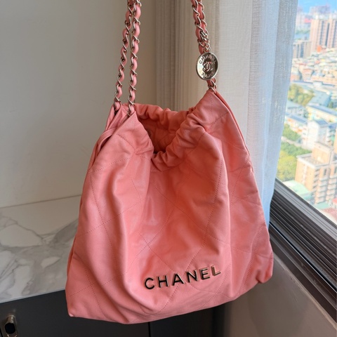 CHANEL 粉色22bag 流浪包 中號 🩷仙女款 香奈兒 熱賣尺寸