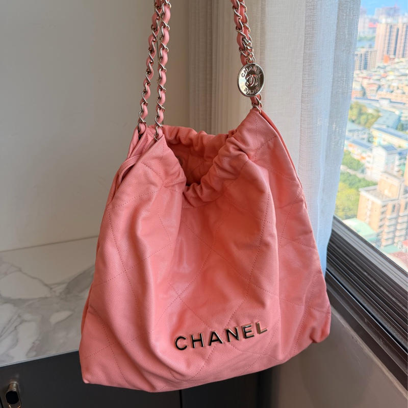 CHANEL 粉色22bag 流浪包 中號 🩷仙女款 香奈兒 熱賣尺寸-0