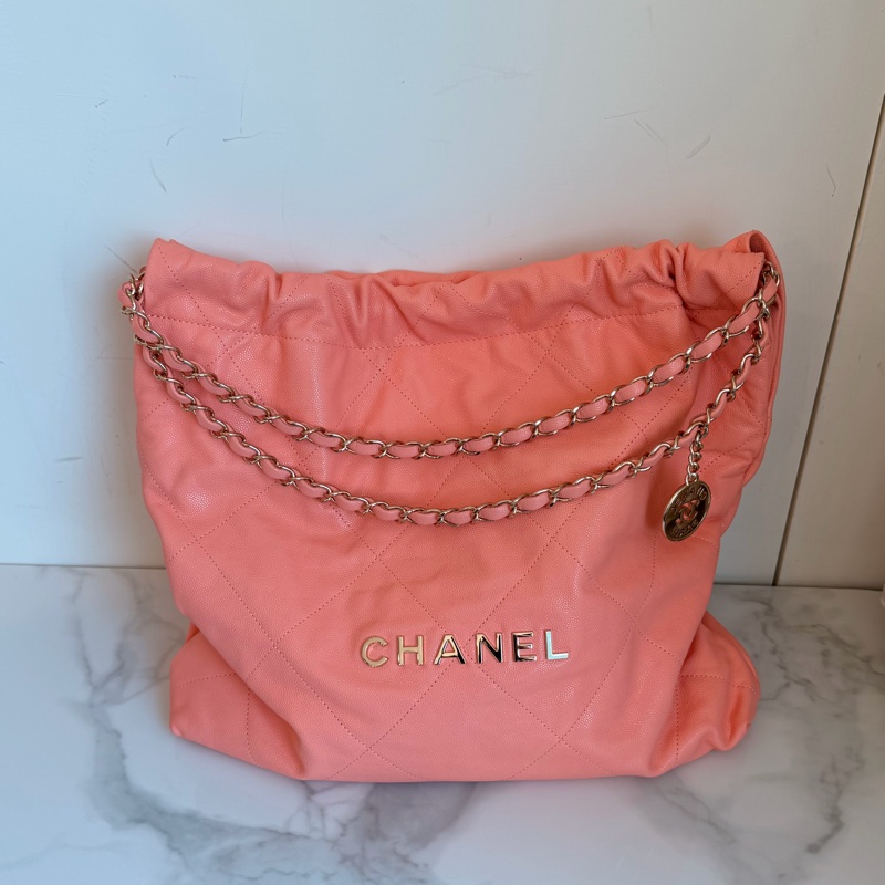 CHANEL 粉色22bag 流浪包 中號 🩷仙女款 香奈兒 熱賣尺寸-8
