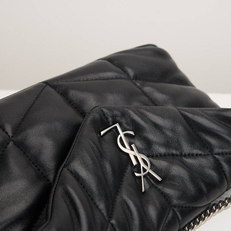 二手YSL Puffer mini 黑銀-3