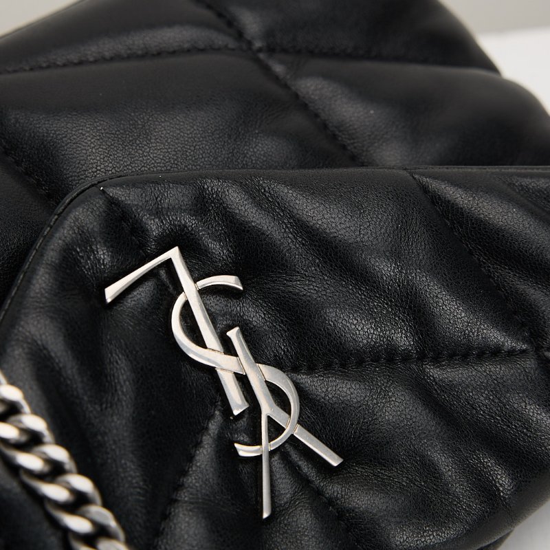 二手YSL Puffer mini 黑銀-5