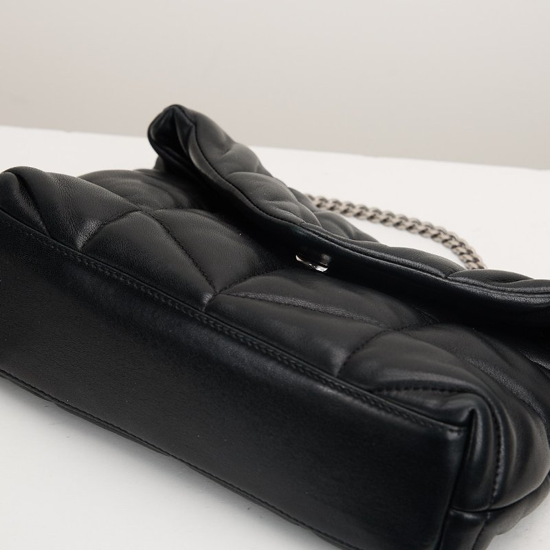 二手YSL Puffer mini 黑銀-7