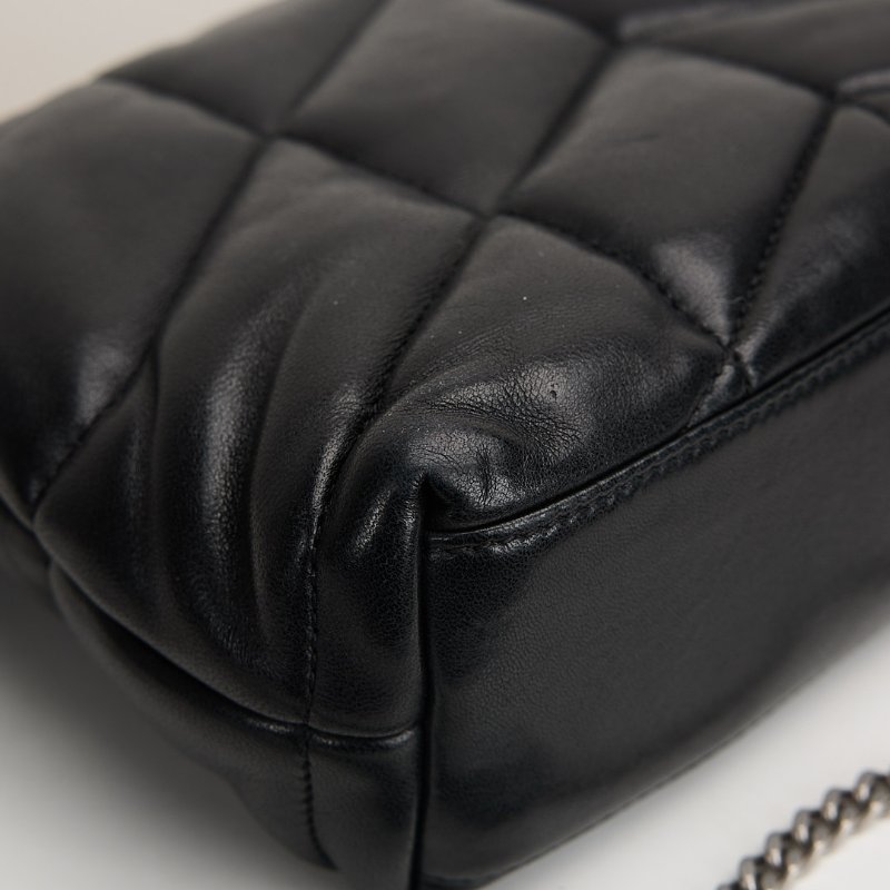 二手YSL Puffer mini 黑銀-10