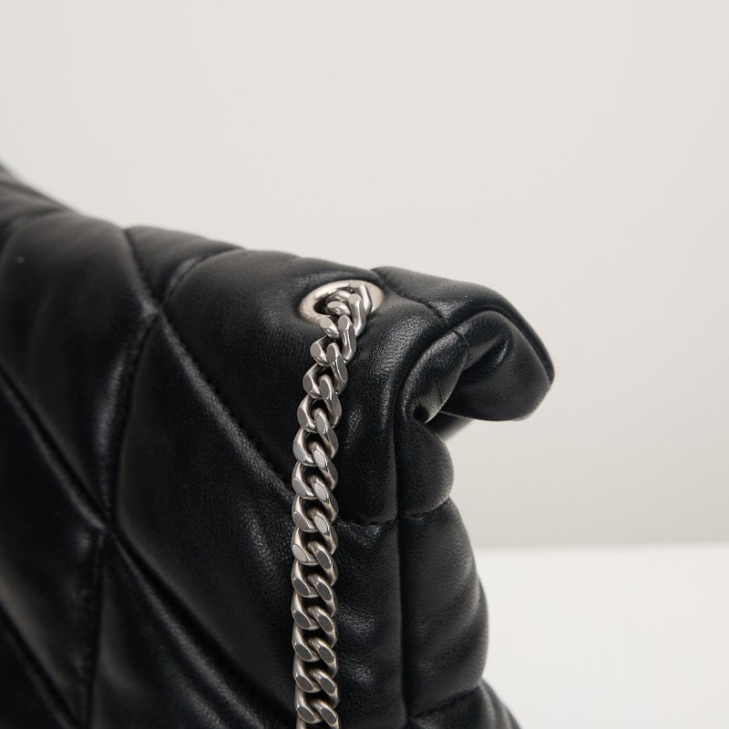 二手YSL Puffer mini 黑銀-13