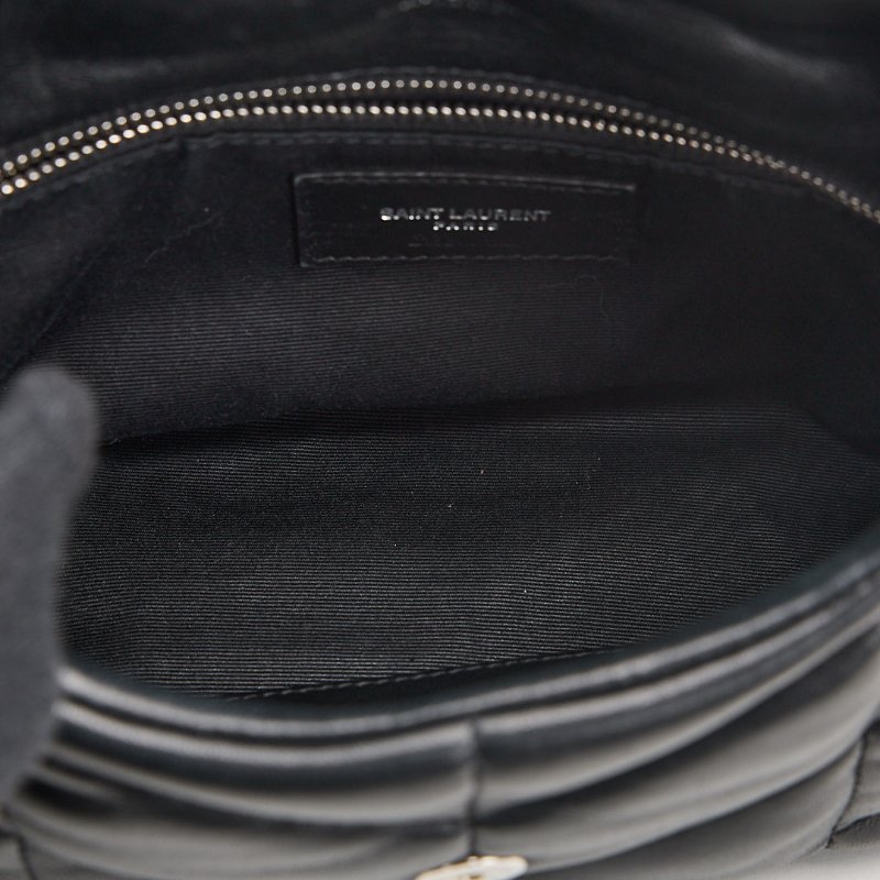 二手YSL Puffer mini 黑銀-22