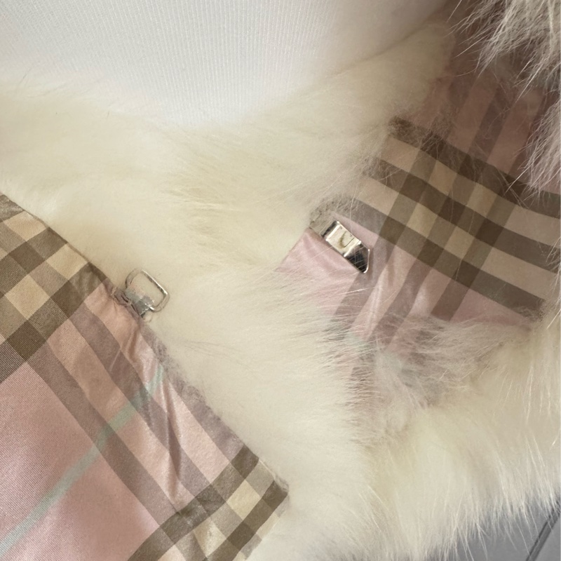 《新歡舊愛》近新正品Burberry大狐狸毛皮草澎澎批肩-2