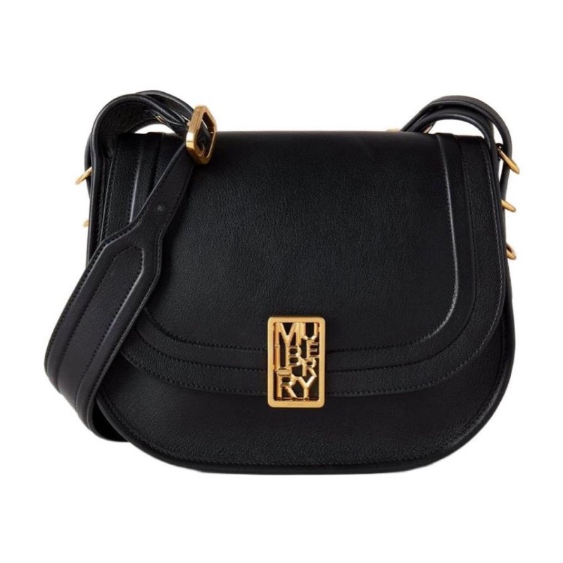 Mulberry 女士 黑色徽標搭扣斜挎包均碼碼長：27cm，寬：10cm，高：22.5cm-0