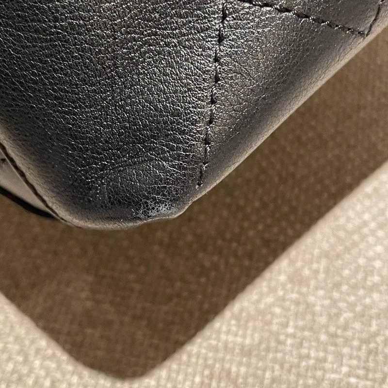 香奈兒/Chanel 黑金牛皮琺瑯扣複古吐司牛奶盒子荳腐包手提小方盒-10