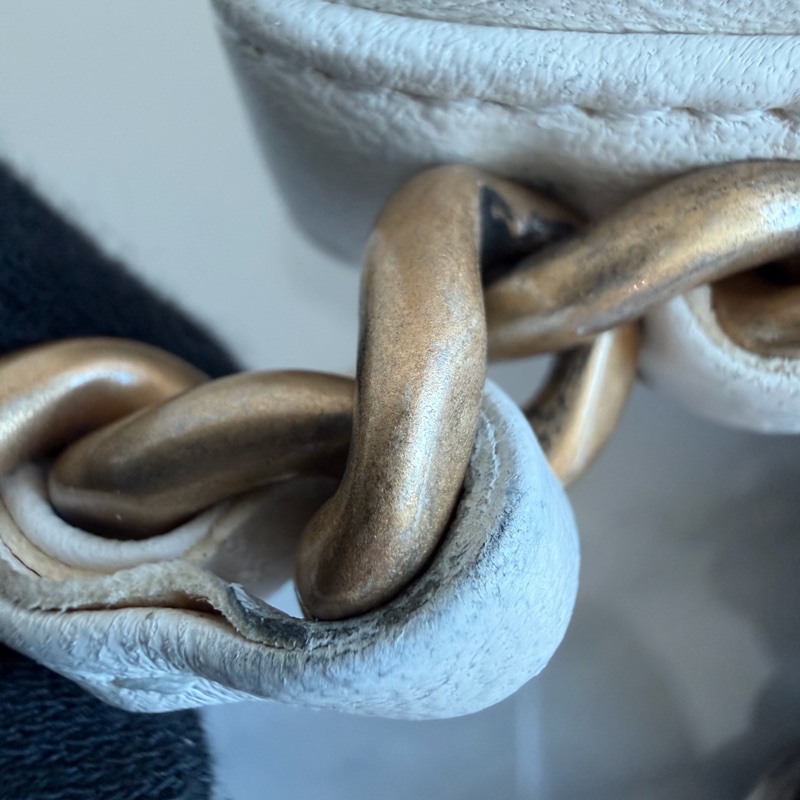 CHANEL 白色19bag 晶片款/購證/手袋🤍金銀鏈條-15