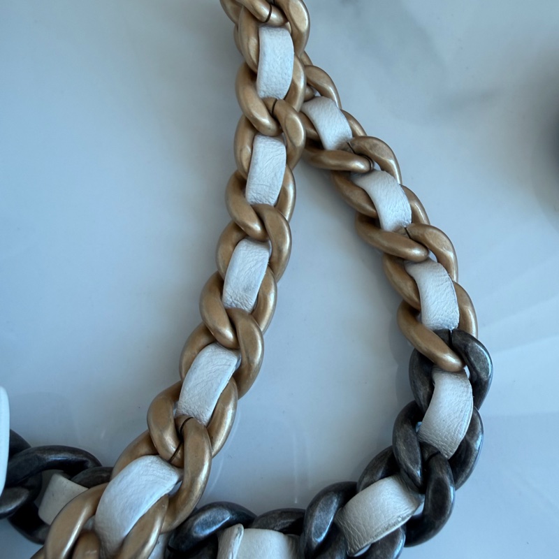 CHANEL 白色19bag 晶片款/購證/手袋🤍金銀鏈條-18