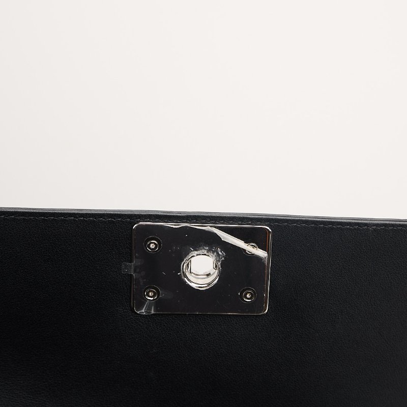 二手Chanel Boy20 山形紋黑銀牛-17