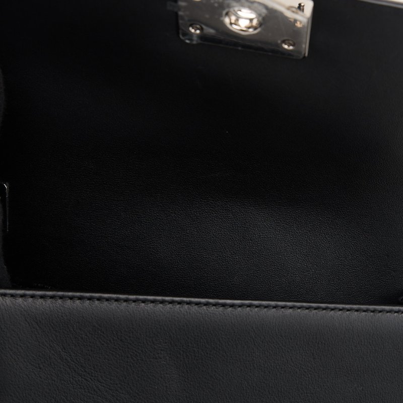 二手Chanel Boy20 山形紋黑銀牛-20