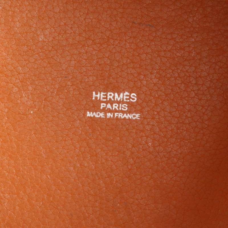 愛馬仕 Hermès □H 錒刻 Picotin PM 橙色皮革手提包，女士款-7