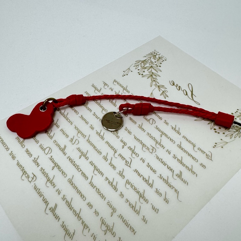 Bottega Veneta 紅色造型 編織 掛繩 vintage 中古-1