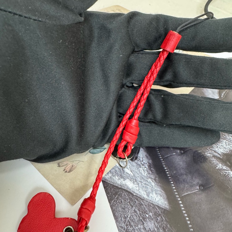 Bottega Veneta 紅色造型 編織 掛繩 vintage 中古-4