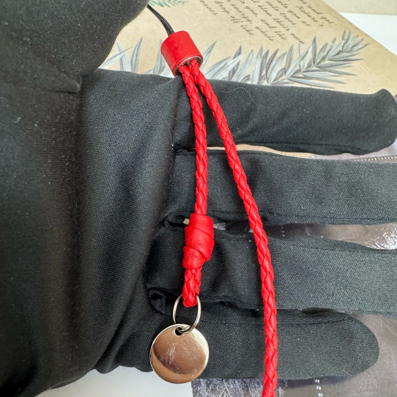 Bottega Veneta 紅色造型 編織 掛繩 vintage 中古-6