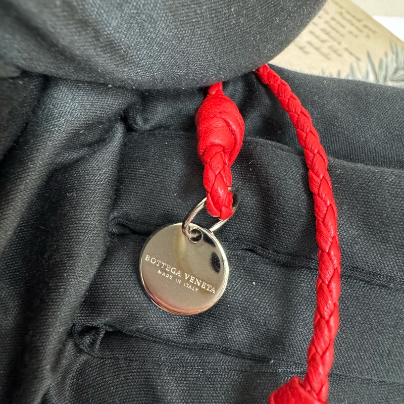 Bottega Veneta 紅色造型 編織 掛繩 vintage 中古-7