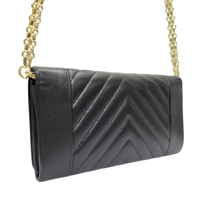 CHANEL *自加鏈＞送無品牌扣＋無品牌鏈帶* CC 長銀包 WOC-7