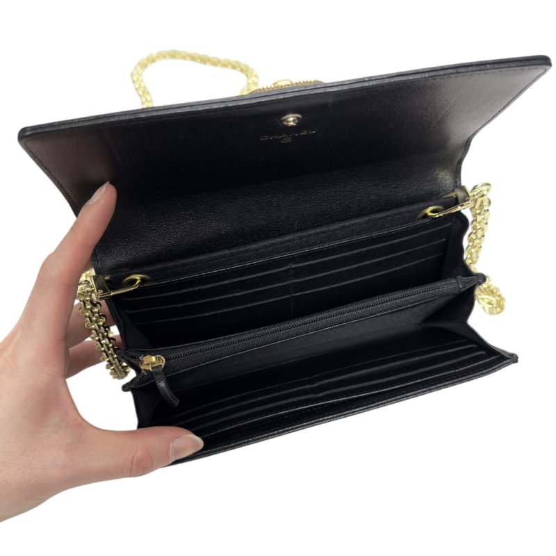 CHANEL *自加鏈＞送無品牌扣＋無品牌鏈帶* CC 長銀包 WOC-17